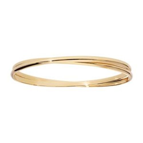Bracelet Plaqué Or 2 Demi Jonc Entrelacé 62mm
