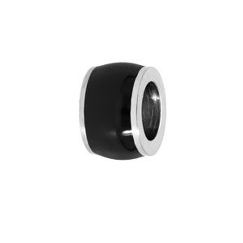Thabora Charms Acier Forme Tonneau Aspect Bois Noir