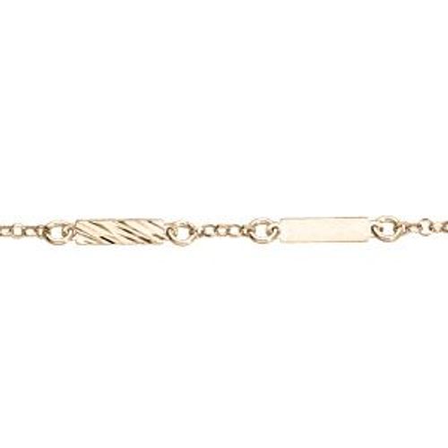 Bracelet Argent Et Dorure Jaune Plaquettes Rectangulaires Diamantées 16+2,5cm
