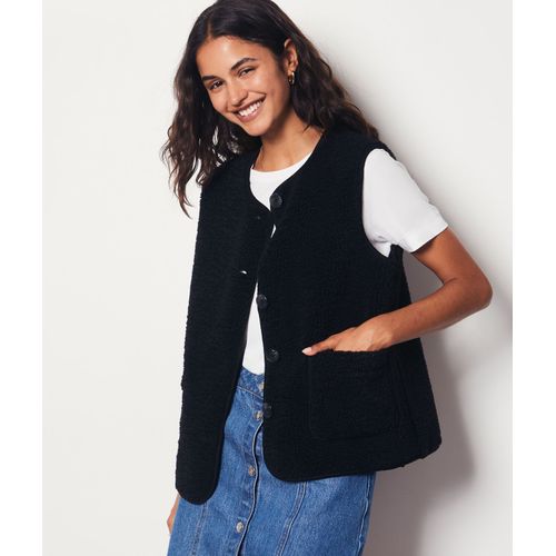 Veste Fausse Fourrure Sans Manches - Jean - Xs - Noir - Femme - Etam