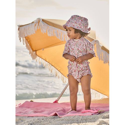 Ensemble De Bain T-Shirt Anti Uv + Culotte + Bob Bébé Fille Rose