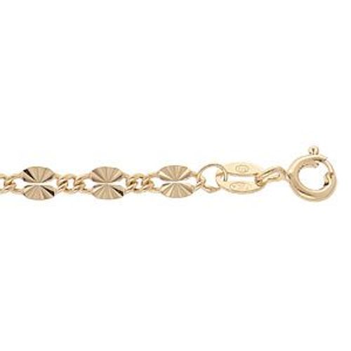 Bracelet Argent Et Doré Jaune Petite Pastiiles Diamantées 16+3cm