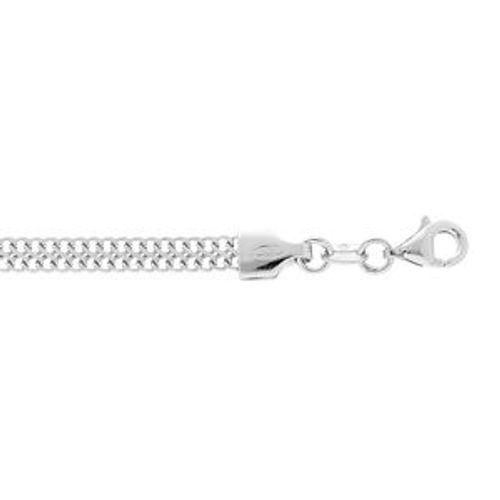 Bracelet Argent Rhodié Maille Plate 18cm