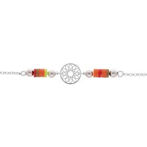 Bracelet Argent Rhodié Cocktail Couleurs Mandala 16+3cm