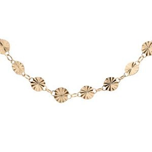 Collier Argent Et Dorure Jaune Pastilles Diamantés 40+4cm