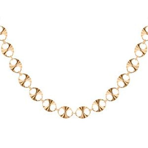 Collier Argent Et Dorure Jaune 42+3cm