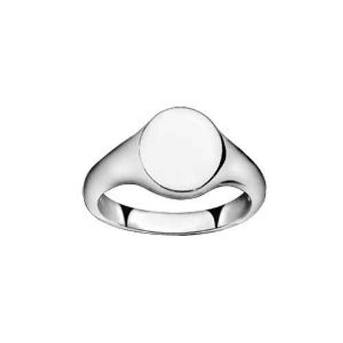 Chevalière Argent Rhodié Ovale
