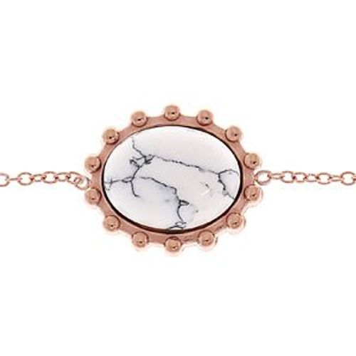 Bracelet Acier Et Pvd Rose Turquoise Blanche Véritable 16+2+2cm