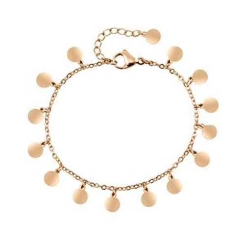 Bracelet Acier Et Pvd Jaune Pampilles 16+3cm