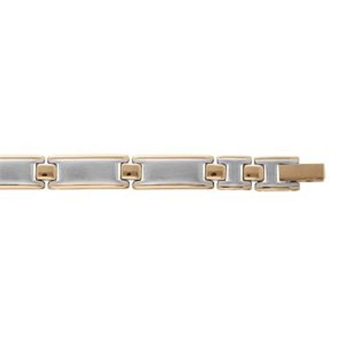 Bracelet Acier Et Pvd Jaune 21,5cm Réglable