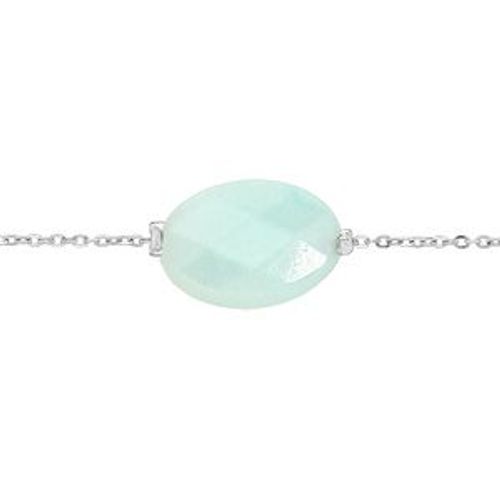Bracelet Acier Pierre Naturelle Amazonite (Tendresse & Positivité) 15+3cm