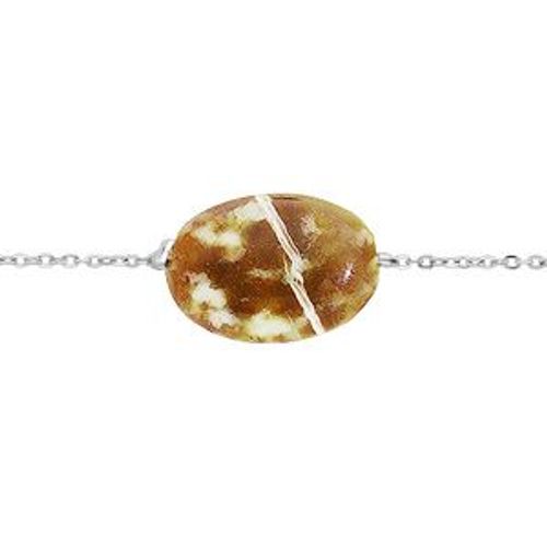 Bracelet Acier Pierre Naturelle Serpentine (Calme & Responsabilité) 15+3cm