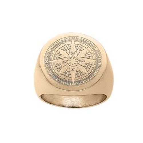 Bague Acier Et Pvd Jaune Ronde Globe Trotter