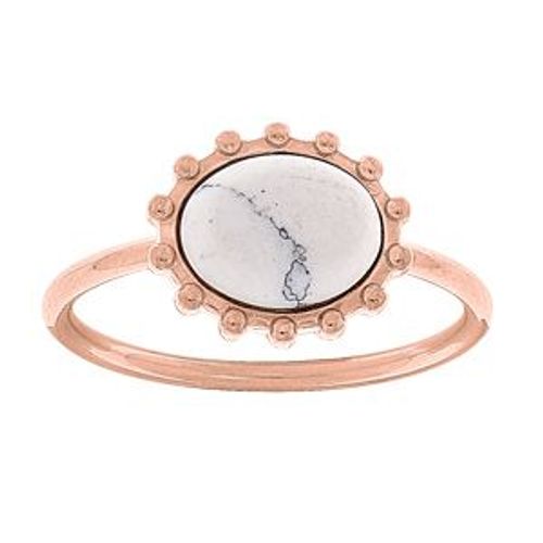 Bague Acier Et Pvd Rose Turquoise Blanche Véritable
