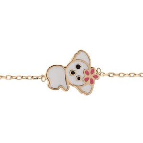 Bracelet Plaqué Or Koala Résine Blanche 14+2cm