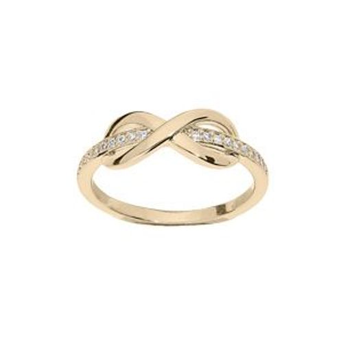 Bague Plaqué Or Infini Oxydes Blancs Sertis