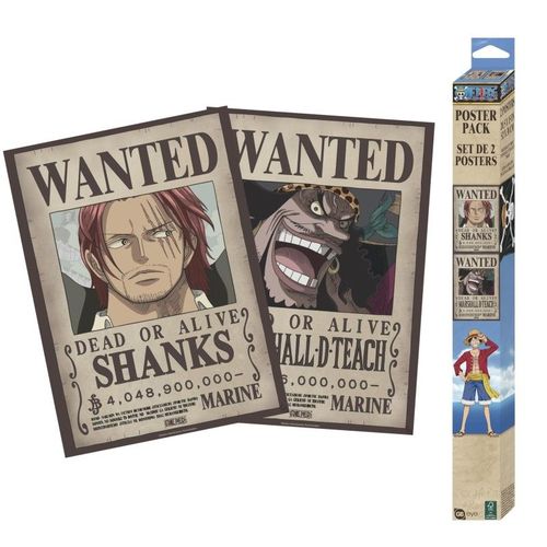 Gb Eye - One Piece Set 2 Chibi Posters Wanted Shanks & Blackbeard