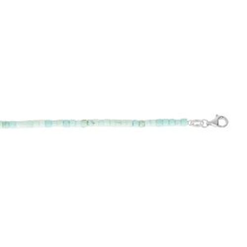 Chaîne Cheville Argent Rhodié Rondelles Pierre Turquoise Veritable 23+3cm