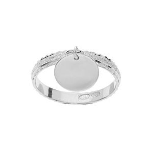 Alliance Argent Rhodié Diamantée Givrée 3mm Avec Rondelle