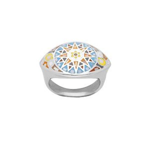 Bague Acier Stella Mia Résine Multi Couleur Et Nacre