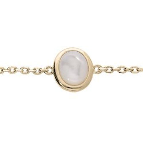 Bracelet Plaqué Or Nacre Véritable 16+3cm