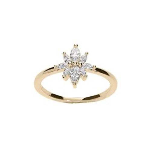 Bague Plaqué Or Oxydes Blancs Formes Navettes