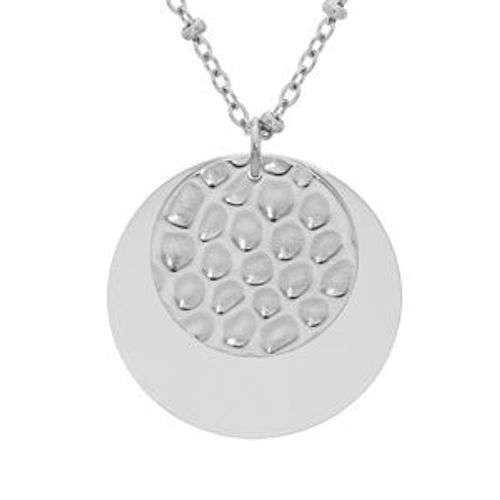 Collier Acier Pendentif Double Pastille 46cm