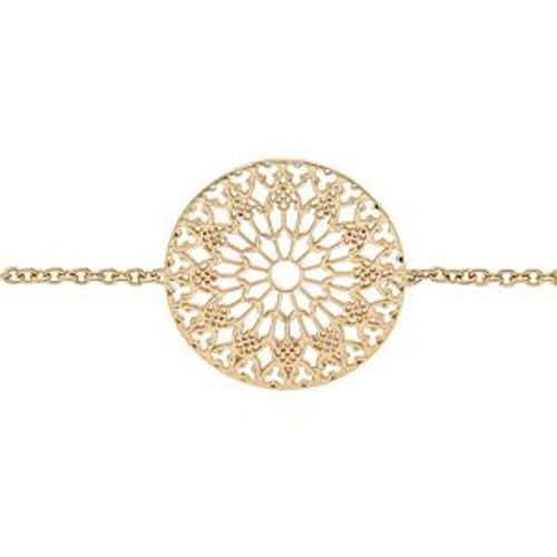 Bracelet Plaqué Or Motif Mandala Ajouré 16+2cm
