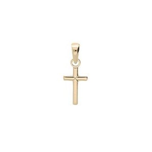Pendentif Argent Et Dorure Jaune Petite Croix Plate