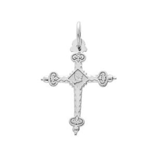 Pendentif Argent Platiné Croix De Savoie Moyen Modèle 32 Mm X 25 Mm