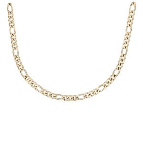 Collier Acier Et Pvd Jaune 1+3 7mm 55cm