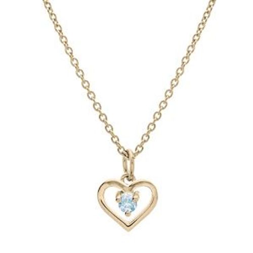 Collier Plaqué Or Pendentif Coeur Oxyde Bleu Ciel 35+5cm