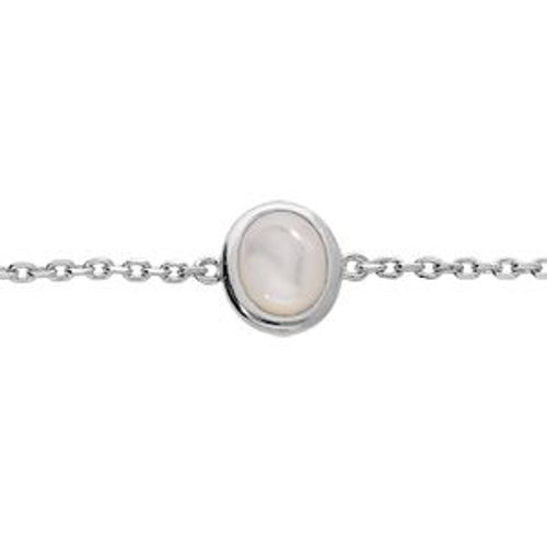 Bracelet Argent Rhodié Nacre Véritable 16+3cm