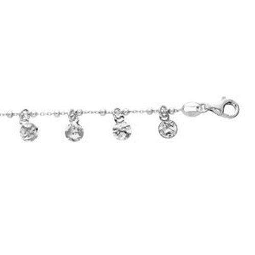 Bracelet Argent Rhodié Multi Pastille Pampille 16+3cm