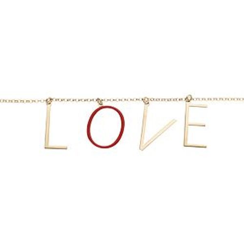 Bracelet Argent Et Dorure Jaune Love 16+3cm
