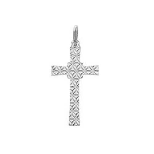 Pendentif Argent Rhodié Croix Diamanté Étoile