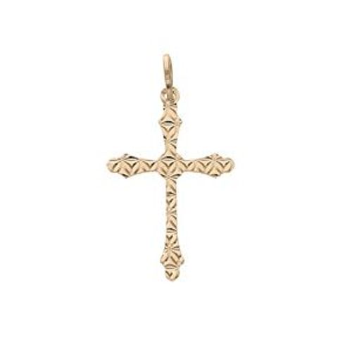 Pendentif Argent Et Dorure Jaune Croix Diamanté Étoile