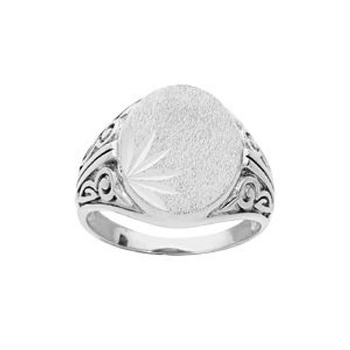 Chevalière Argent Platiné 15*12 Diamantée