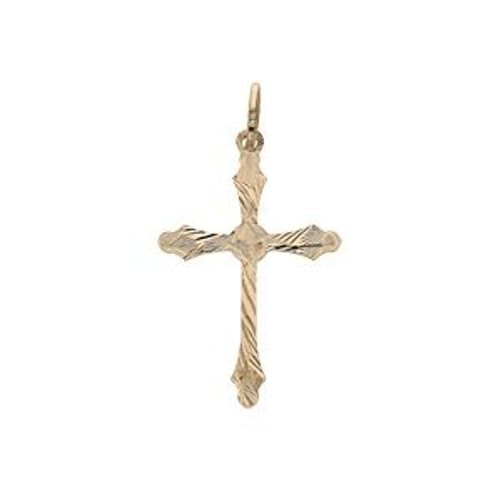 Pendentif Argent Et Dorure Jaune Croix Diamanté