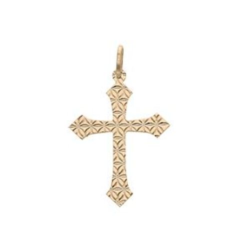 Pendentif Argent Et Dorure Jaune Croix Diamanté Étoile