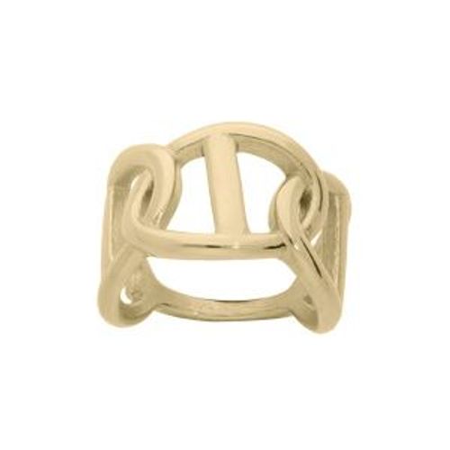 Bague Acier Et Pvd Jaune Motif Grain De Café