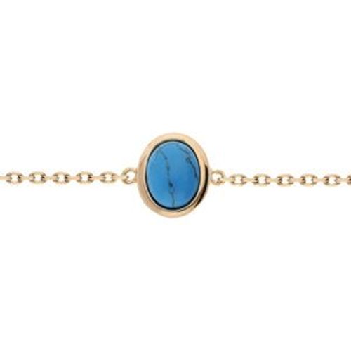 Bracelet Plaqué Or Turquoise Imitation 16+3cm