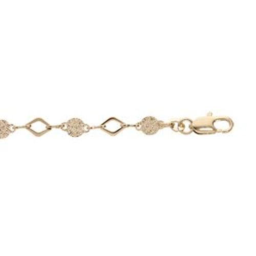 Bracelet Plaqué Or Pastilles Diamantées Et Ajourées 16+3cm