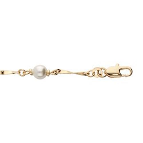Bracelet Plaqué Or Perles Blanches 16+3cm