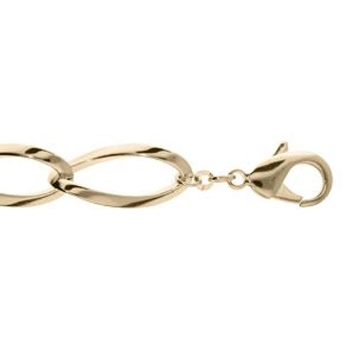 Bracelet Plaqué Or Mailles Ovales 19+2m