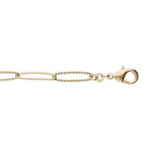 Bracelet Plaqué Or Maillons Ovales Diamantée 17+3cm
