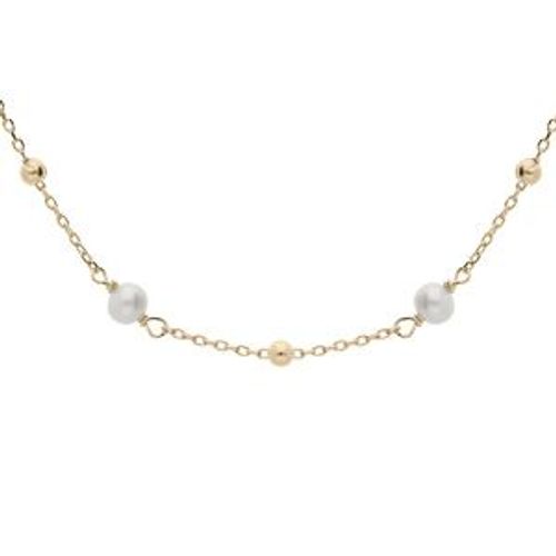 Collier Plaqué Or 7 Perles De Culture D'eau Douce 38+4cm