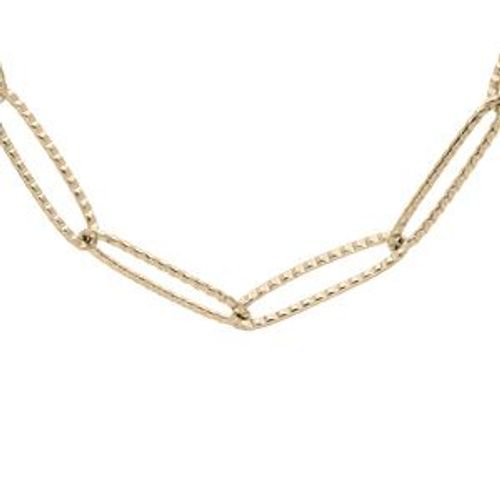 Collier Plaqué Or Maillons Ovales Diamantée 40+7cm