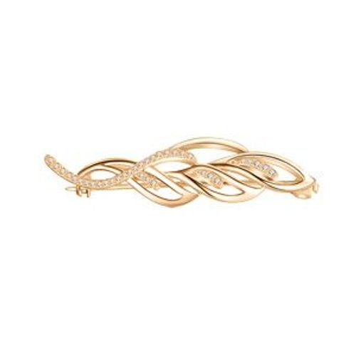 Broche Plaqué Or Oxydes Blancs Sertis 45.6 X 12.2mm