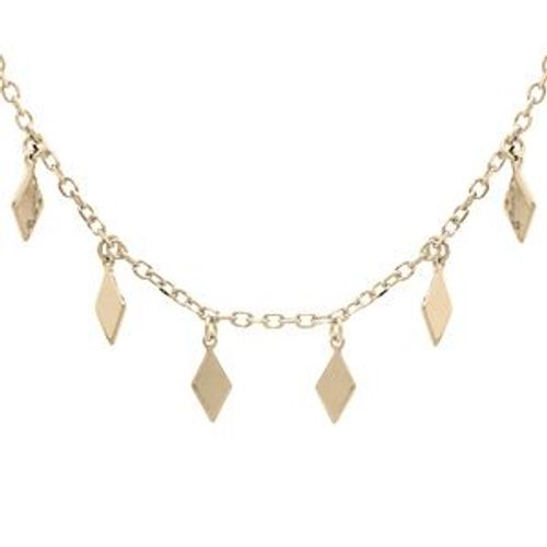 Collier Plaqué Or Multi Plaquettes Forme Losange 40+3cm